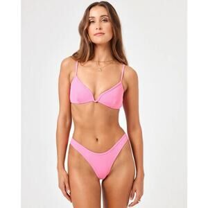 L*Space Helena Underwire Bikini Top Guava Pink Size Medium NEW With Tags!